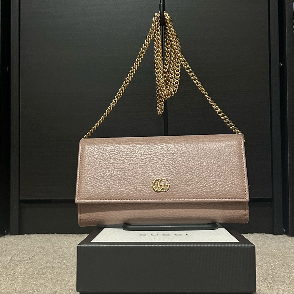 Gucci Petite GG Marmont Wallet on Chain